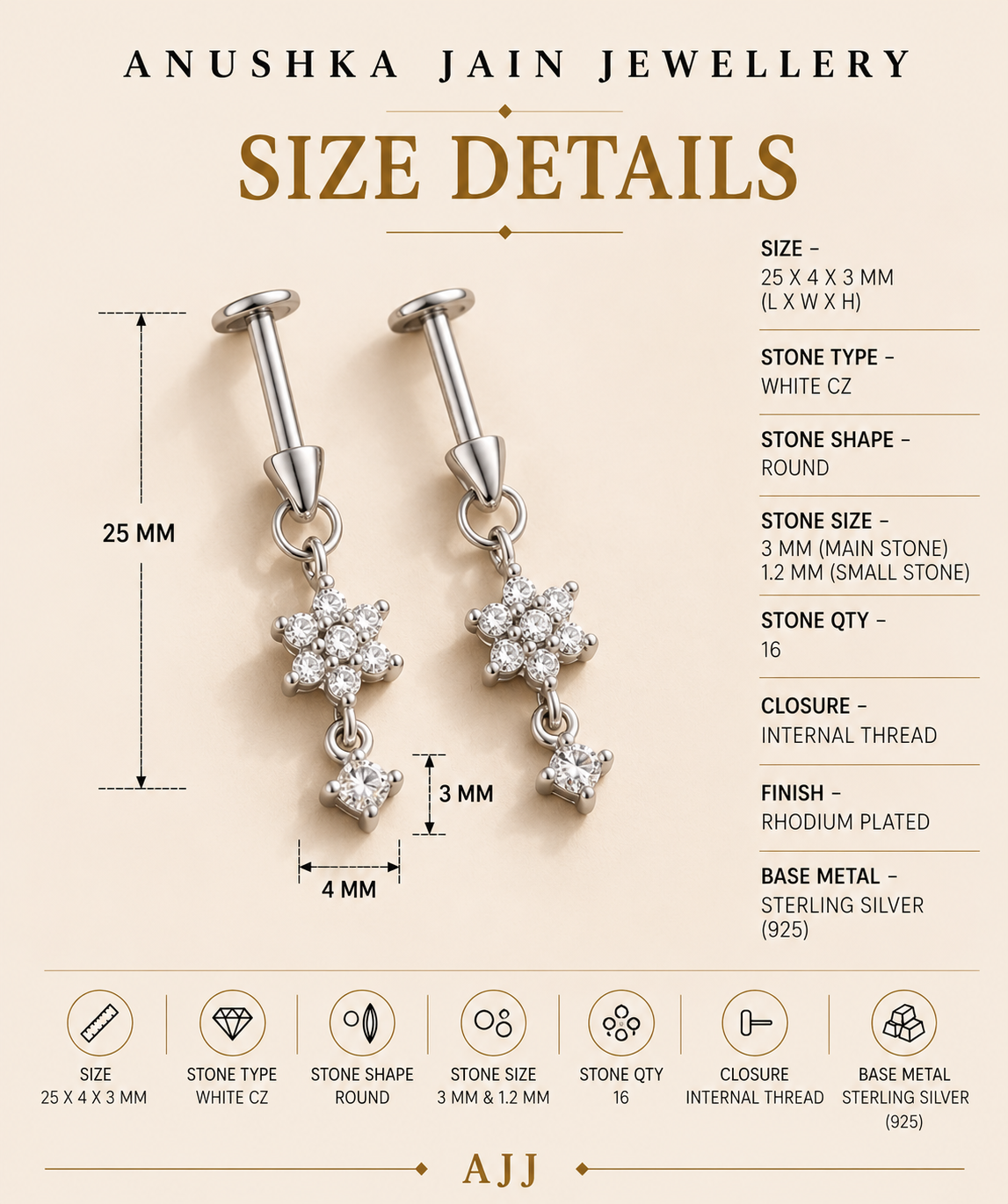 Micro Drop Hanging Studs