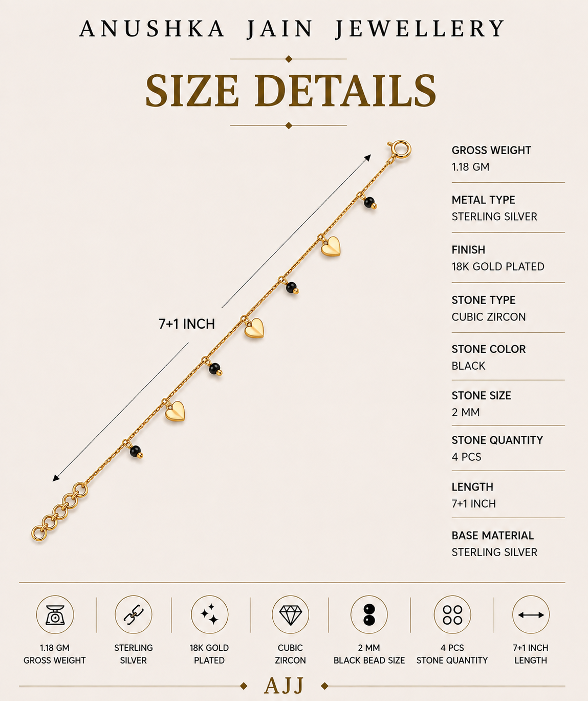 Minimal Heart Hand Mangalsutra