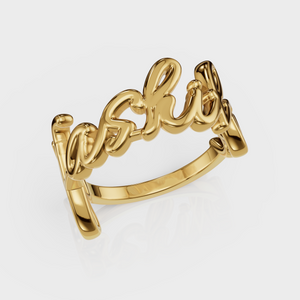 Cursive Name Ring