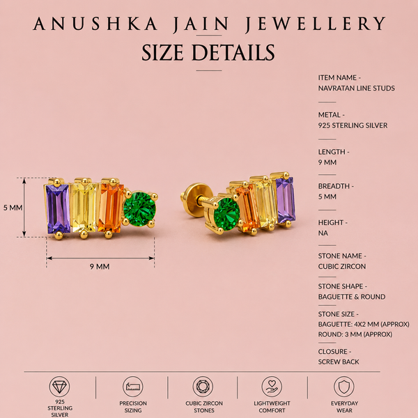 Navratan Line Studs