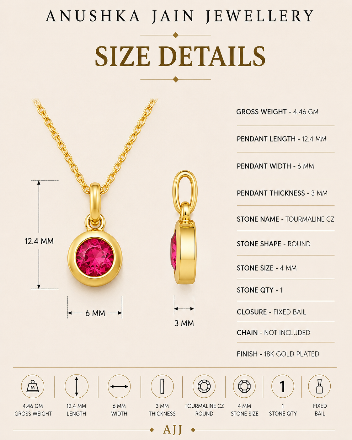 October Birthstone Necklace