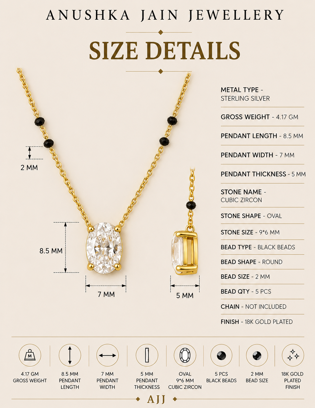 Oval Diamond Mangalsutra