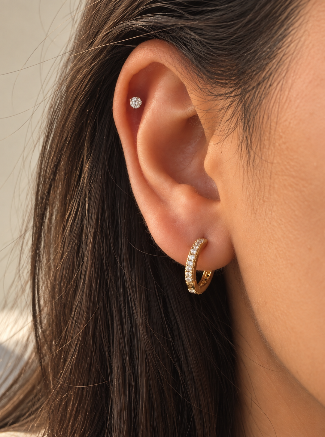 Pave Conch Hoop-10mm