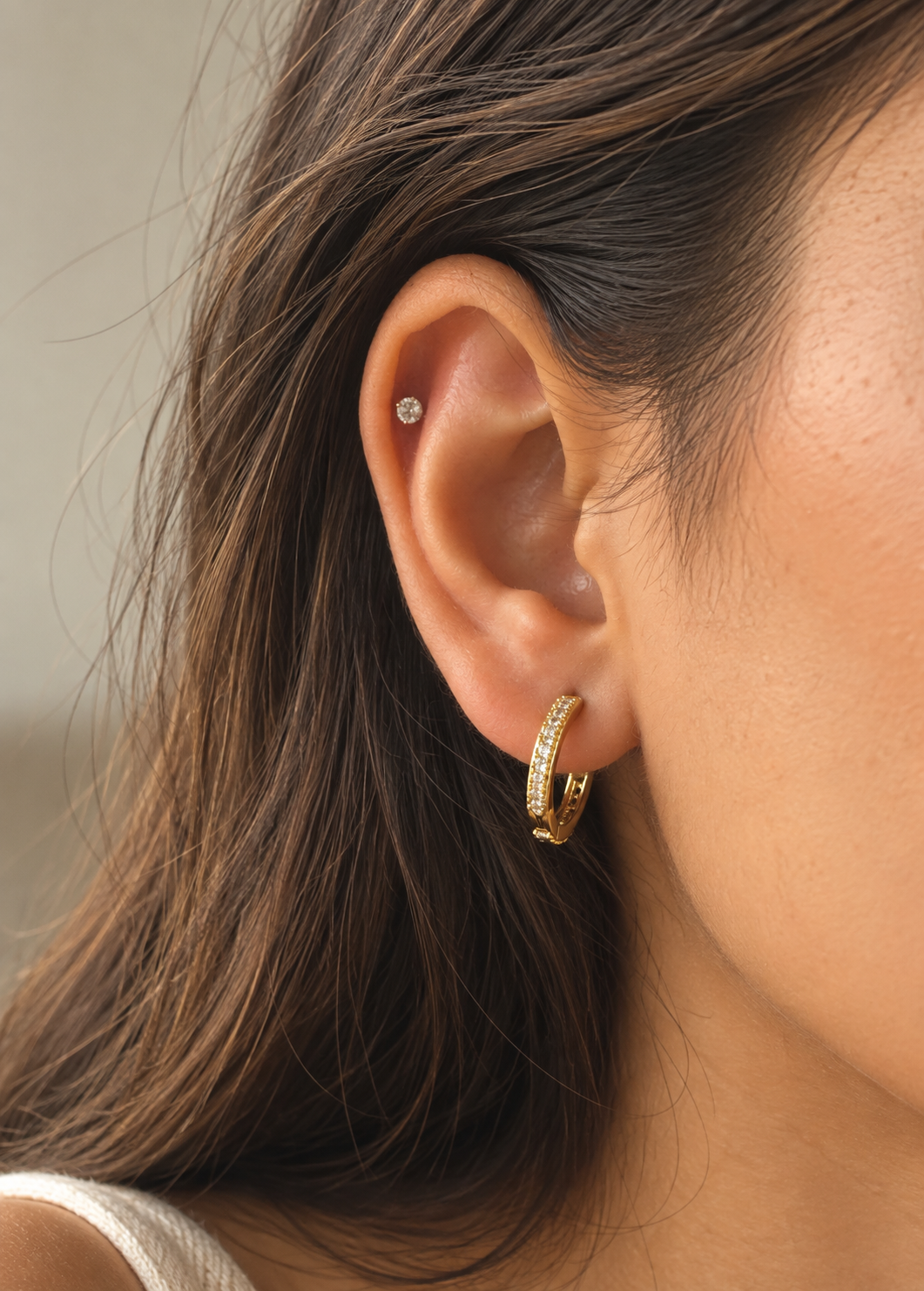 Pave Conch Hoop-12mm