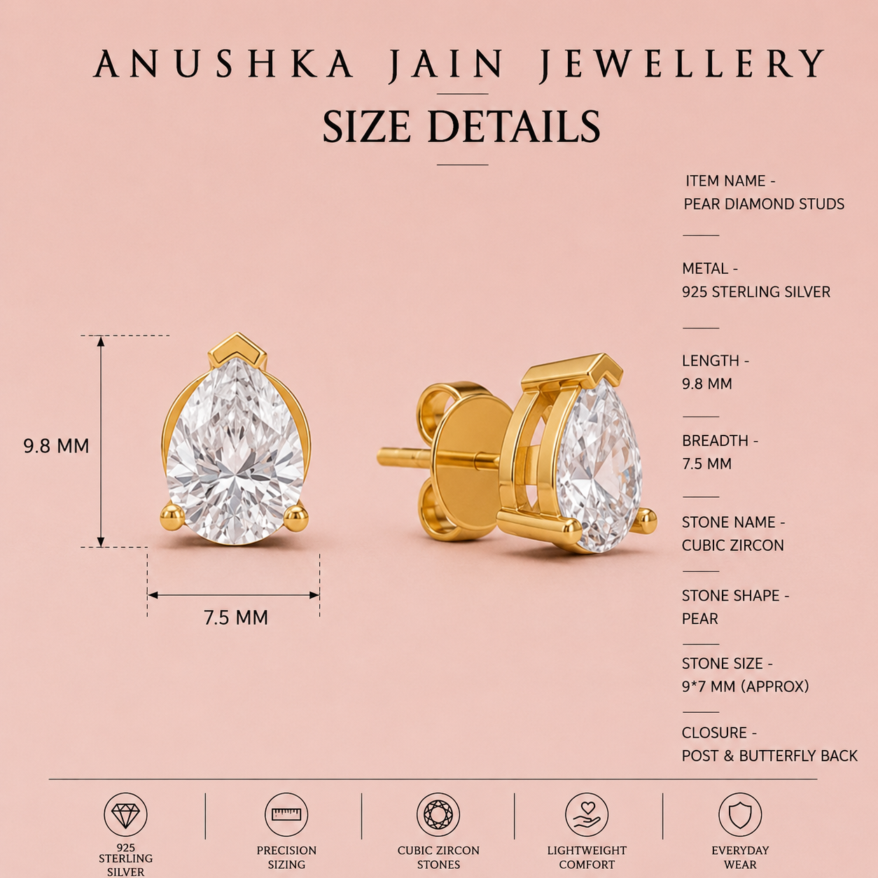 Pear Diamond Studs