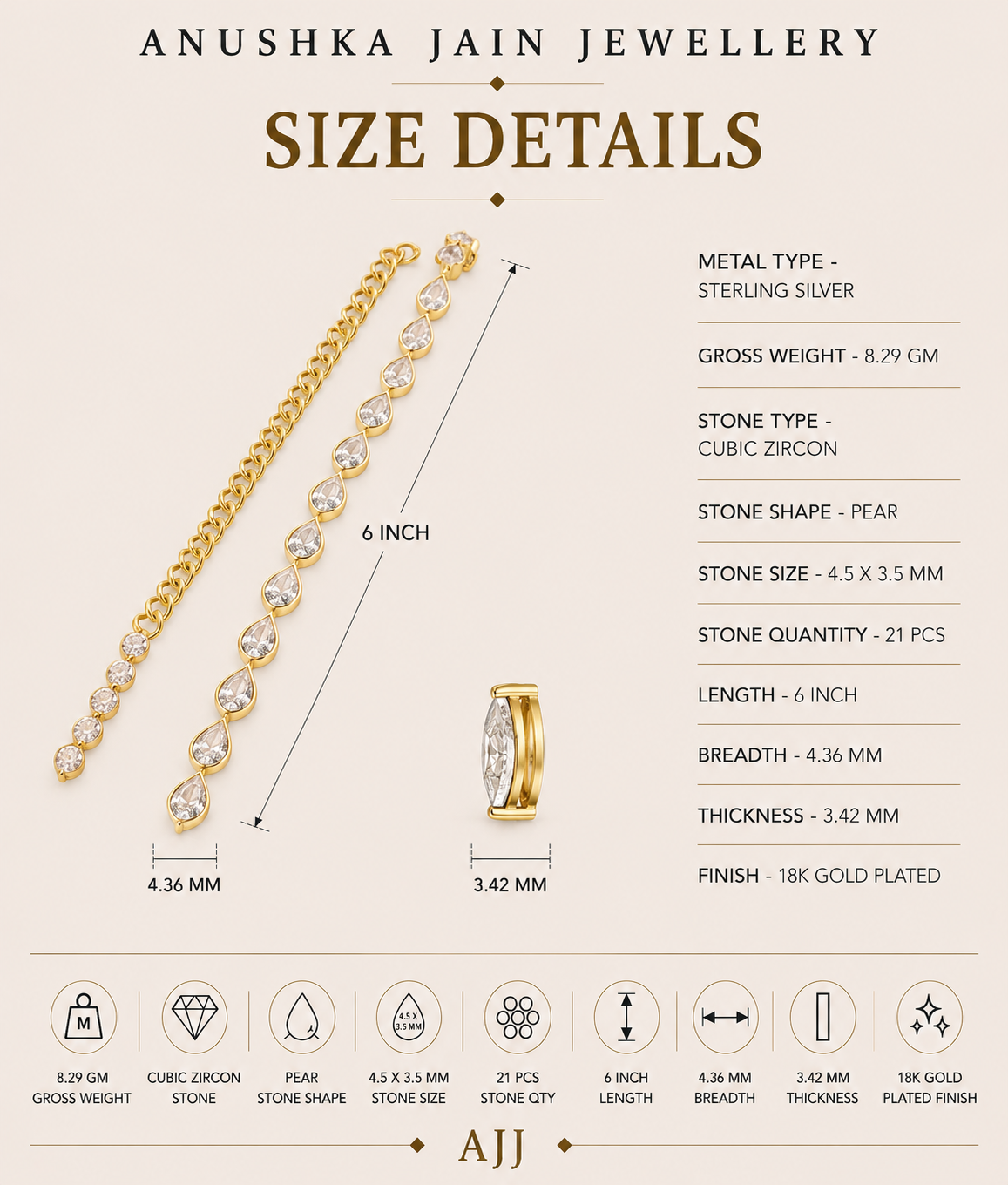 Pear Tennis Bracelet