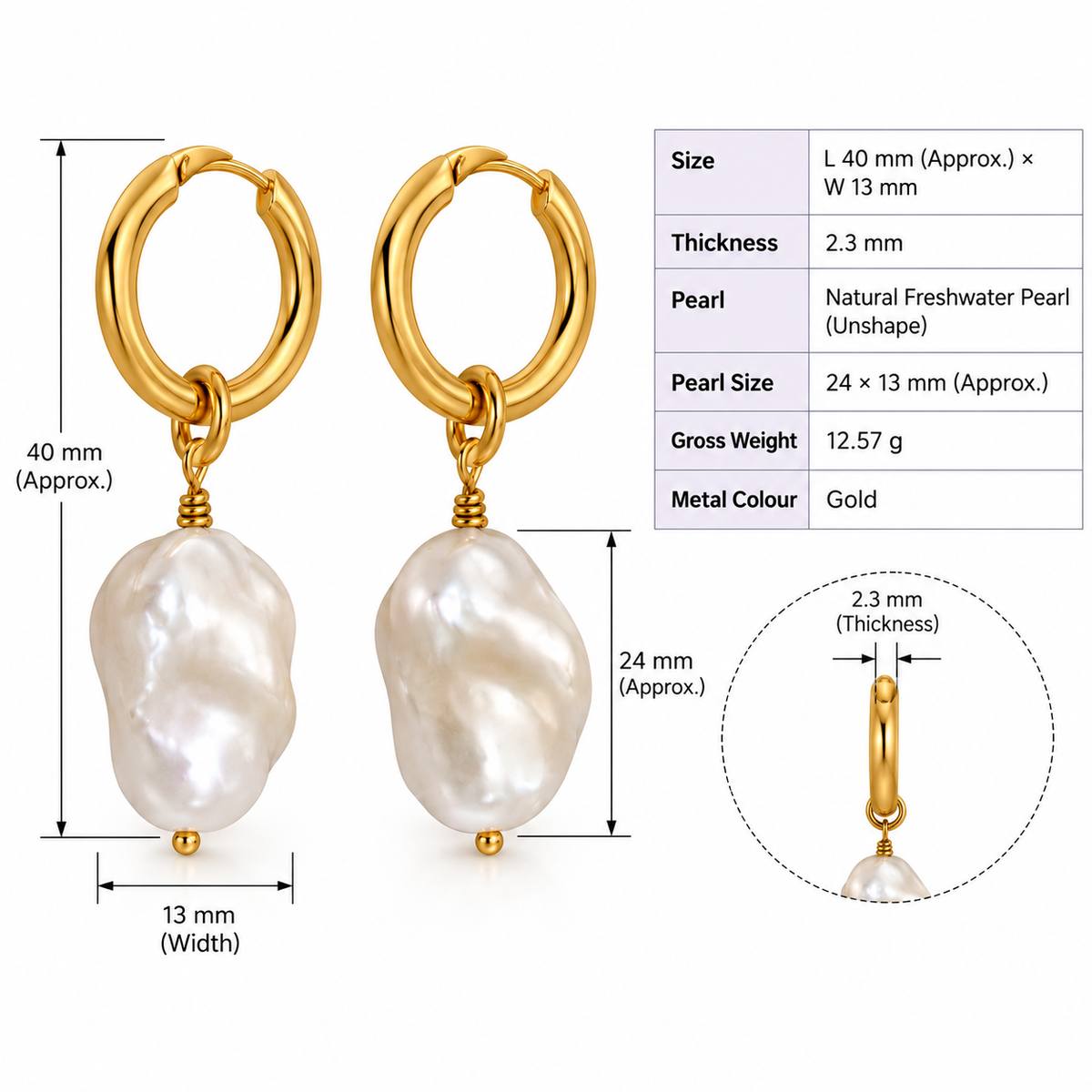 Perle Baroque Hoops