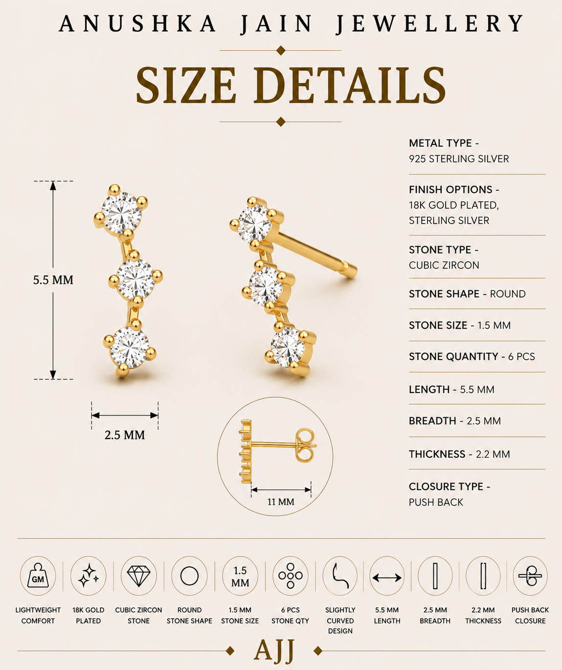 Petite Diamond Curve Studs
