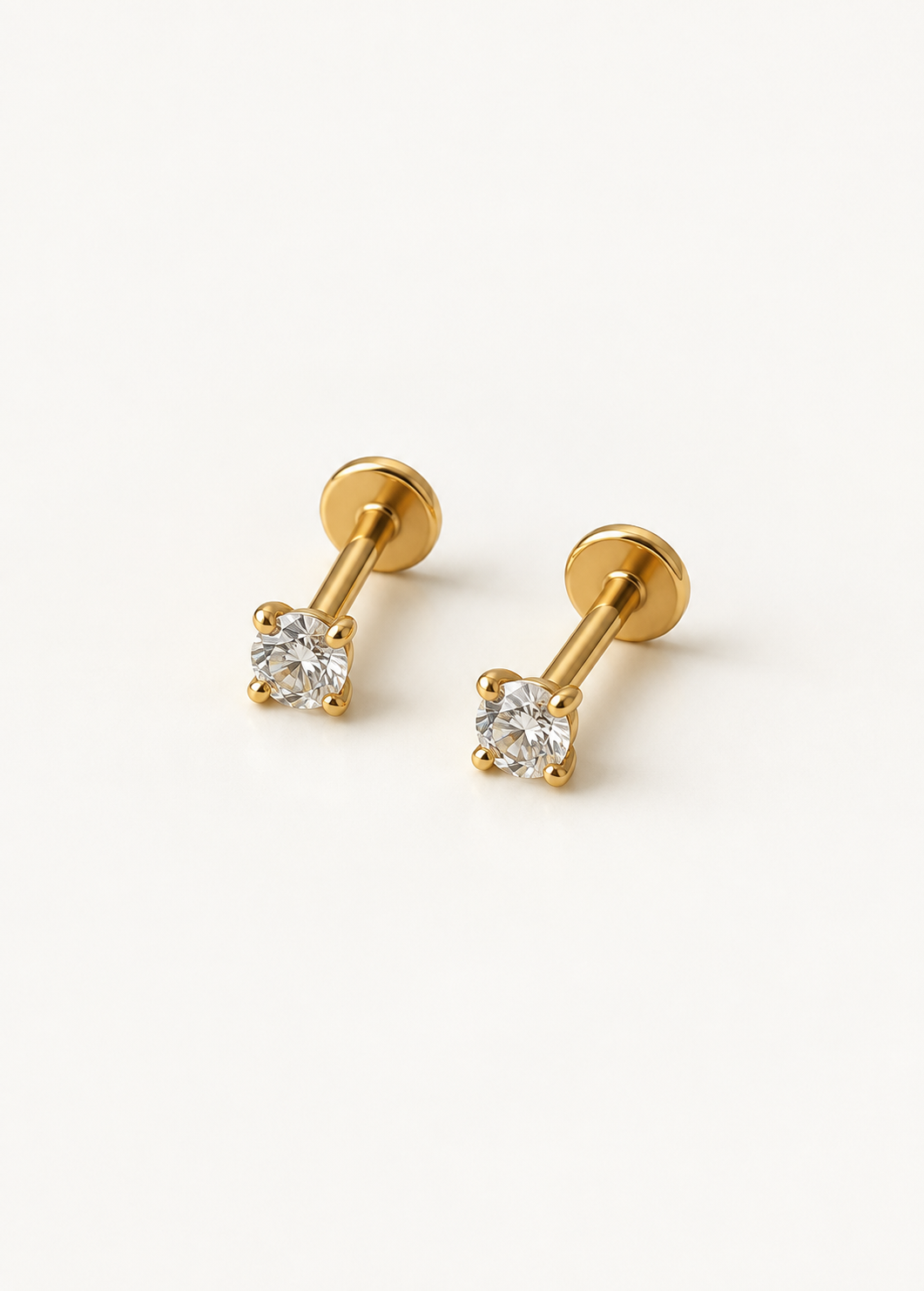 Prong Solitaire Flat Back Stud