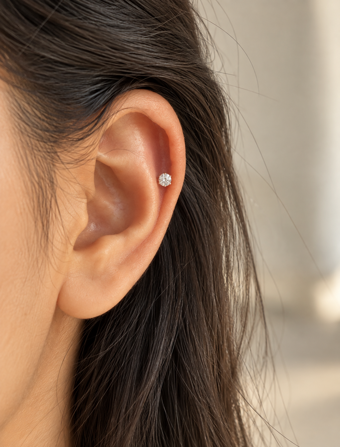 Prong Solitaire Flat Back Stud