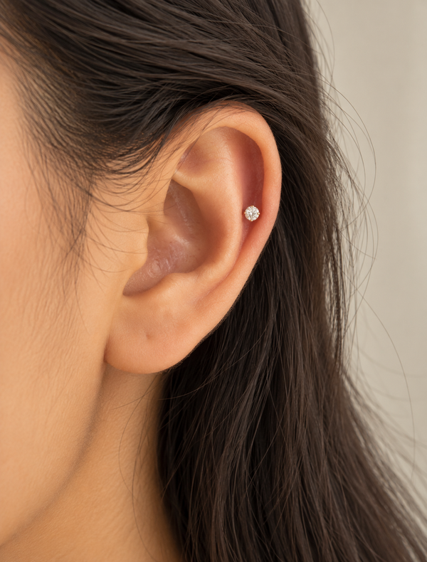 Prong Solitaire Flat Back Stud