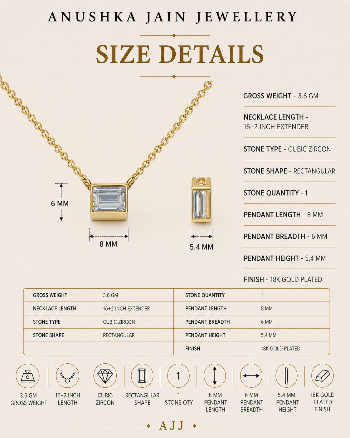 Rectangular Diamond Necklace