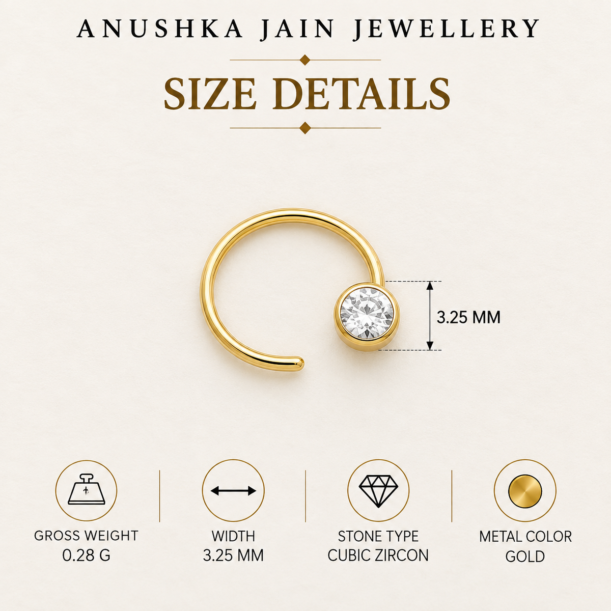 Round Diamond Nose Pin