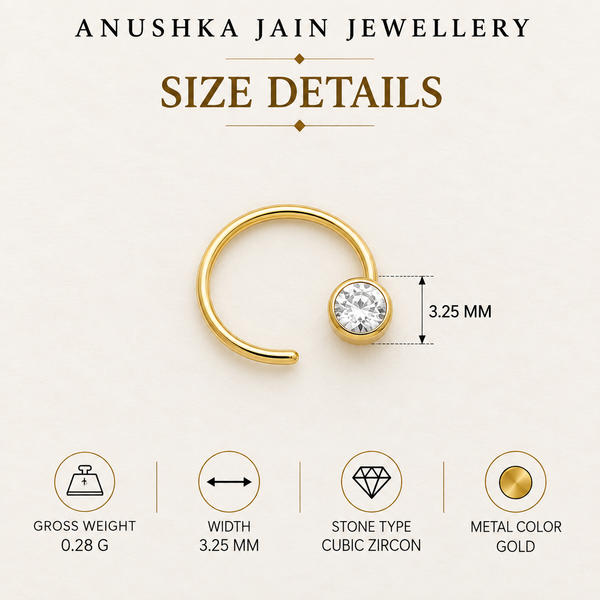 Round Diamond Nose Pin
