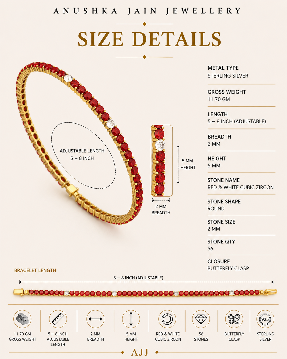 Ruby Diamond Tennis Bracelet