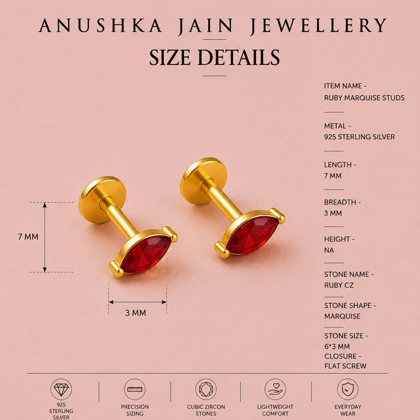 Ruby Marquise Studs