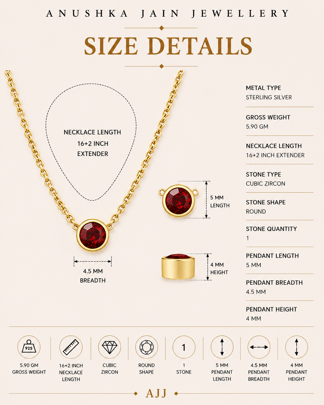 Ruby Solitaire Necklace