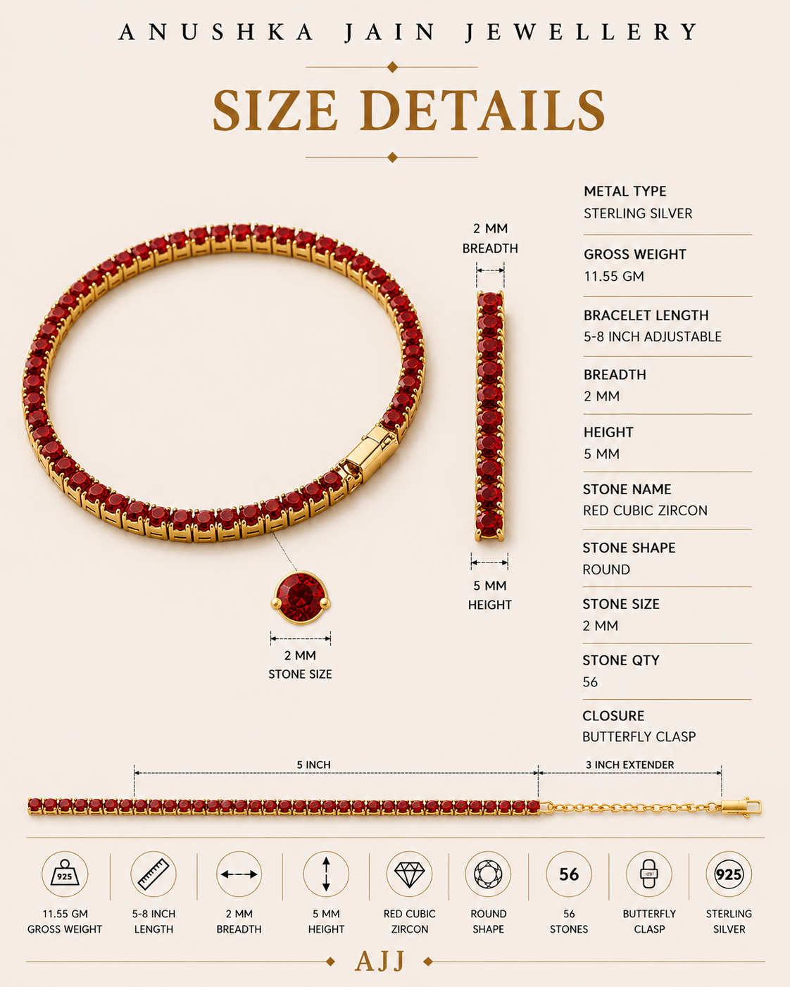 Ruby Tennis Bracelet
