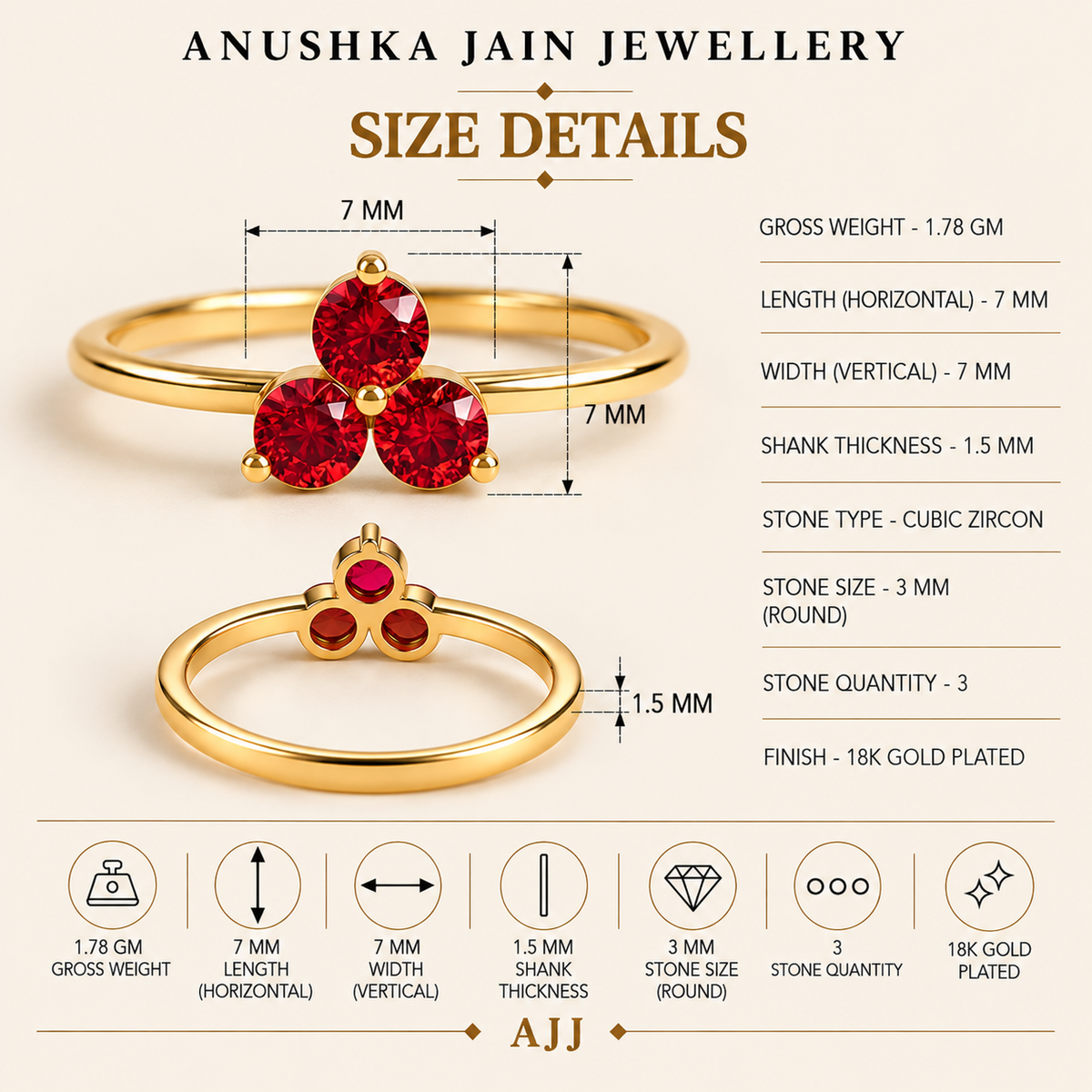 Ruby Trio Ring