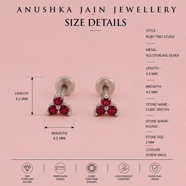 Ruby Trio Studs
