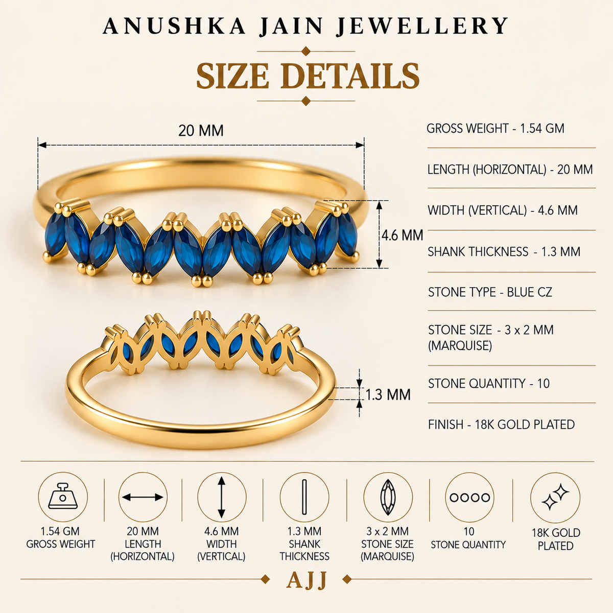 Sapphire Marquise Band