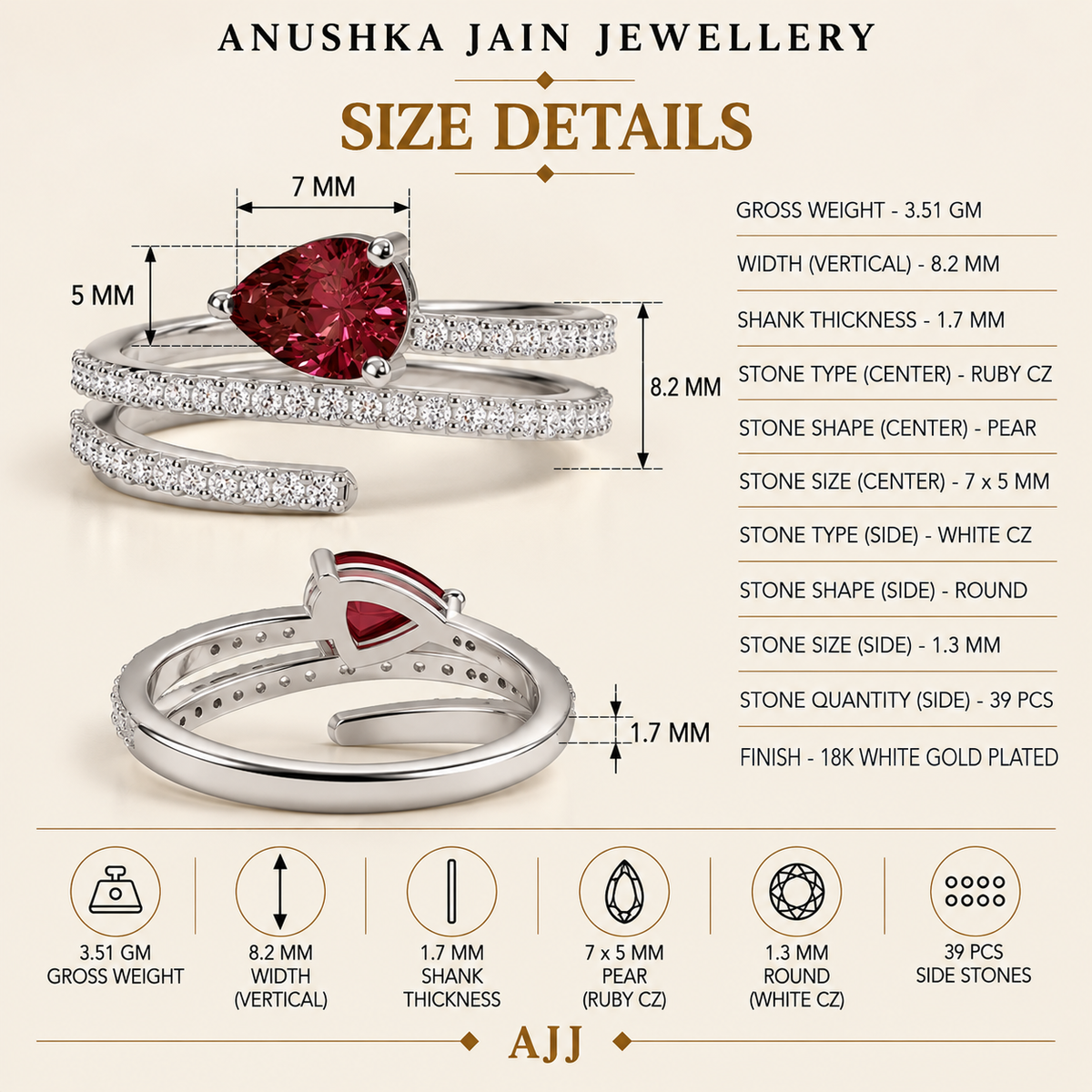 Scarlet Spiral Ring
