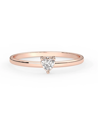 14K Solid Gold Heart Shape Diamond Ring
