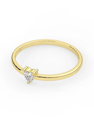 14K Solid Gold Heart Shape Diamond Ring