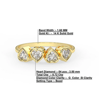 14k Heart shape 3.5 MM Diamond Ring