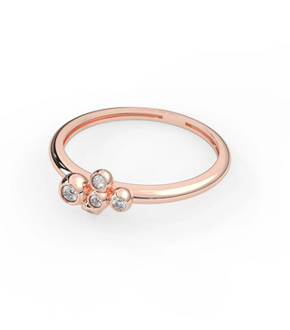 14k Bezel set cluster Diamond Engagement Ring