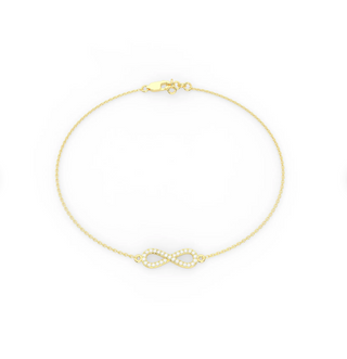 14k Natural Diamond Infinity knot Bracelet