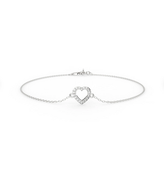 14k Tiny Diamond Heart Bracelet
