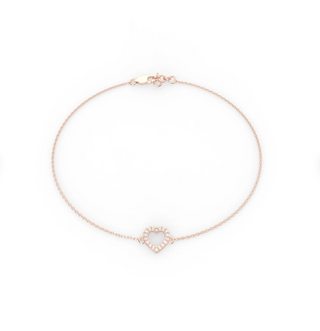 14k Tiny Diamond Heart Bracelet