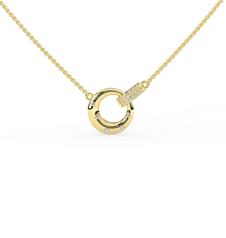 14K Gold Diamond Interlocking necklace