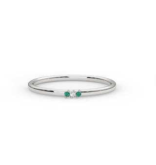 14k Minimal Emerald & Diamond Ring