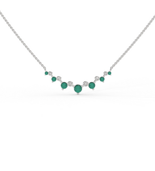 14k Cluster Emerald Necklace