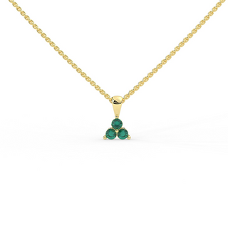 14k Emerald Trio Necklace