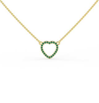 14k Open Heart Emerald Pendant