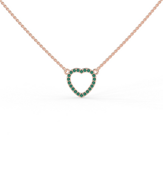14k Open Heart Emerald Pendant