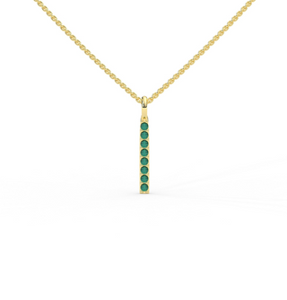 14k Emerald Bar Necklace