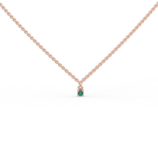 14k Solitaire Emerald Necklace