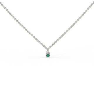 14k Solitaire Emerald Necklace