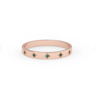 14k Thick Emerald Band
