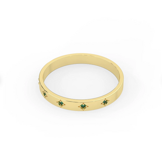 14k Thick Emerald Band