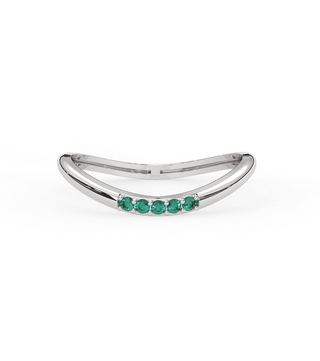 14K Curved Emerald Ring