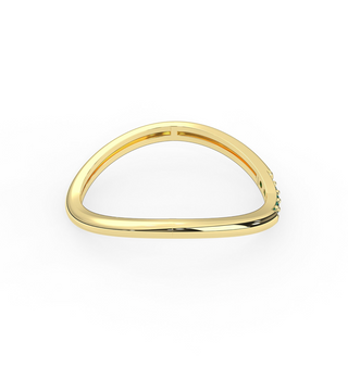 14K Curved Emerald Ring