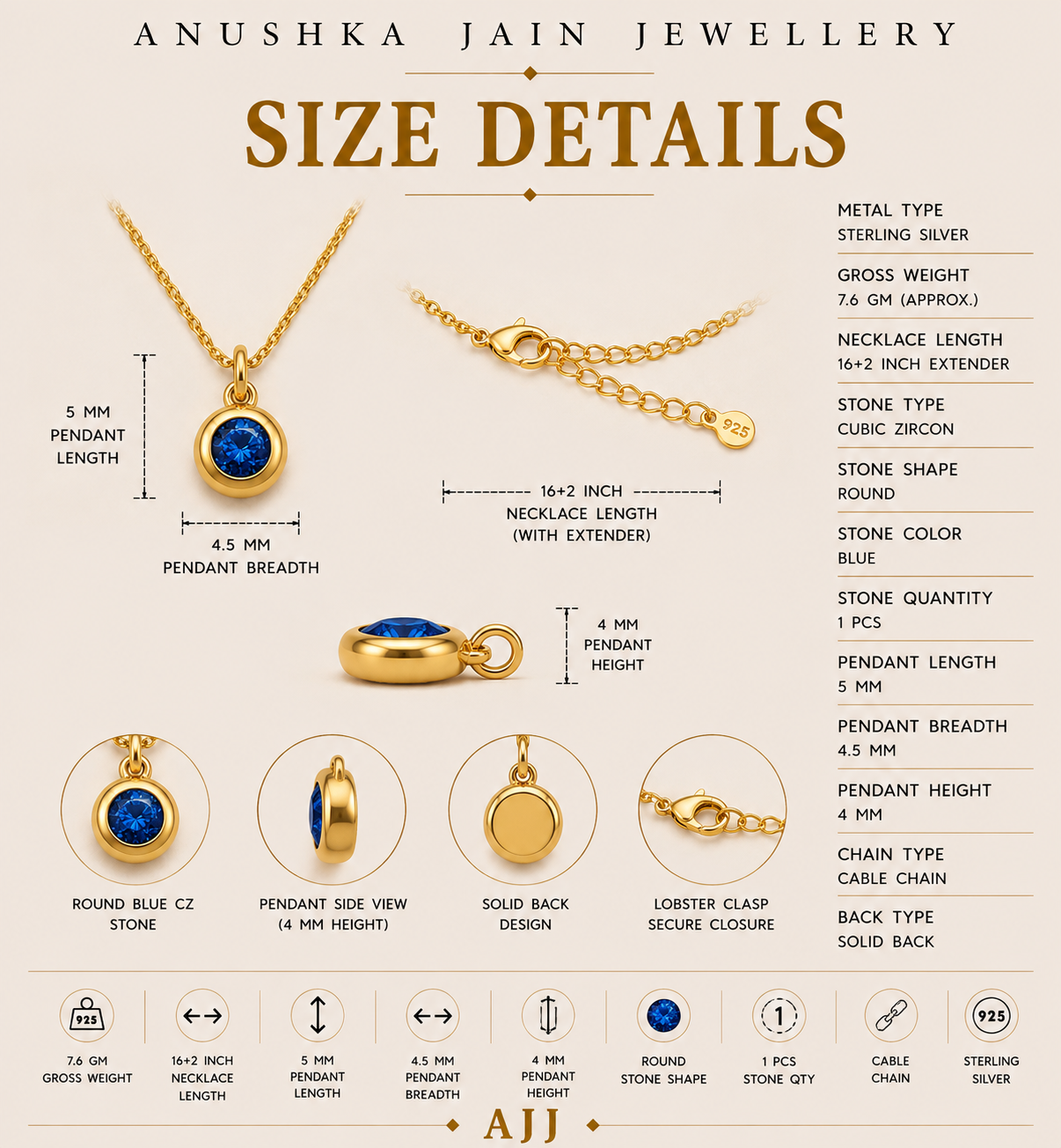 September Birthstone Necklace