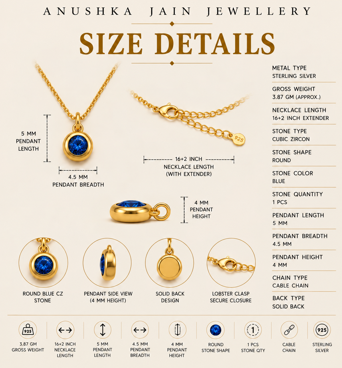 September Birthstone Necklace
