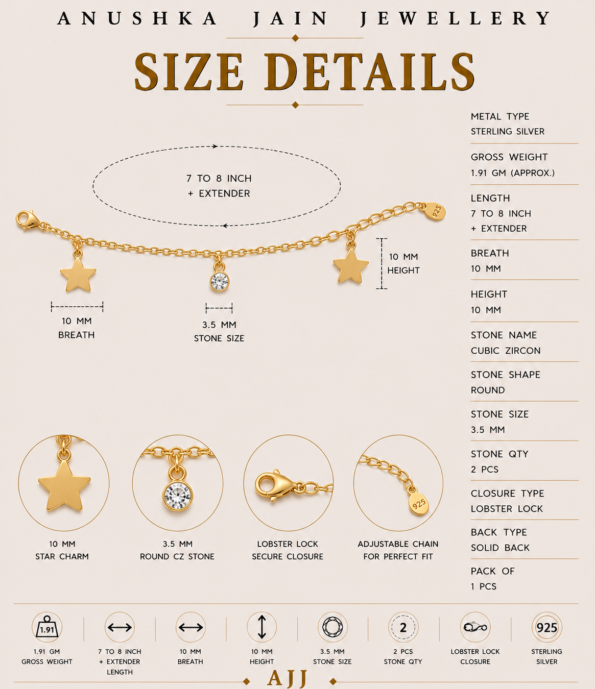 Star Drop Anklet