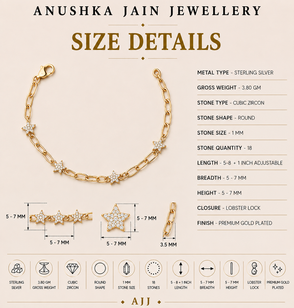 Triple Star Chain Bracelet